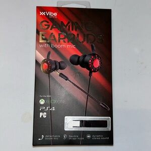 NWT vibe gaming earbuds with boom mic.
